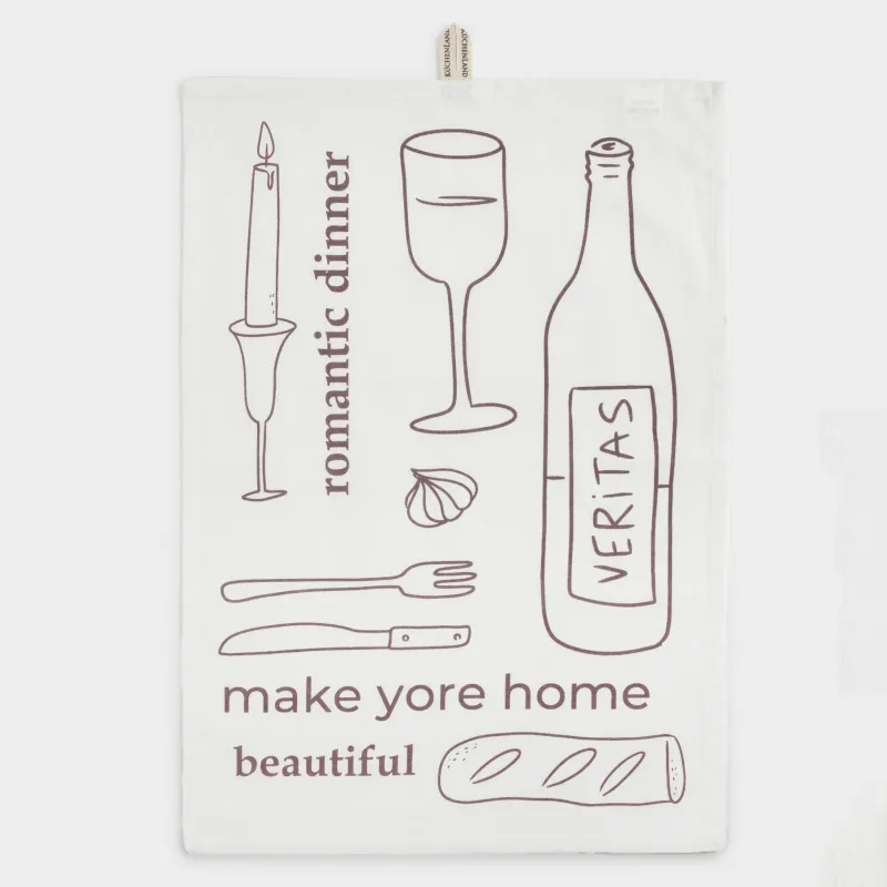 Полотенце кухонное, 40х60 см, хлопок, бежевое, Сервировка стола, Kitchen art
