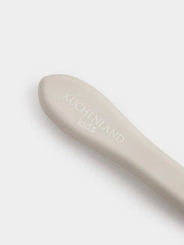 Ложка, детская, 14 см, силикон, серая, Kiddy, image-5