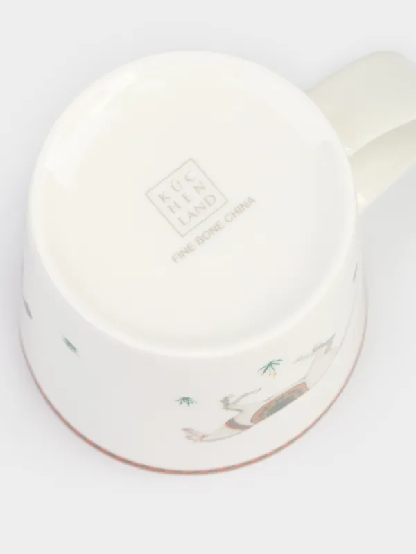 Кружка, 450 мл, фарфор F, белая, Кони, Blue wind, image-3