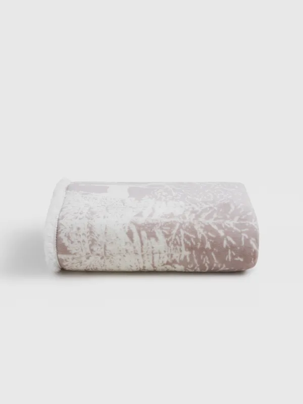 Плед, 130х170 см, фланель/шерпа, бордово-бежевый, Олени в лесу, Hazel, image-5