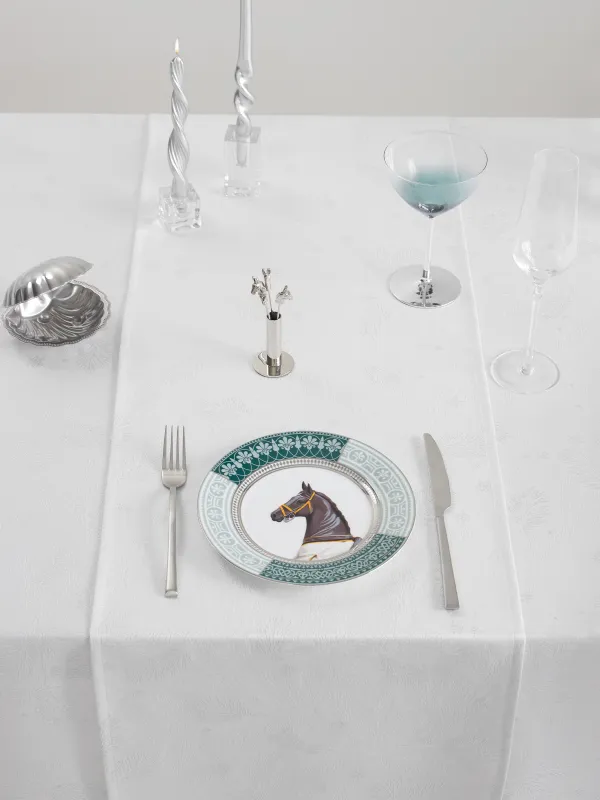 Дорожка настольная, 40х160 см, жаккард, полиэстер, белая, Хвойные ветви, Coniferous, image-2