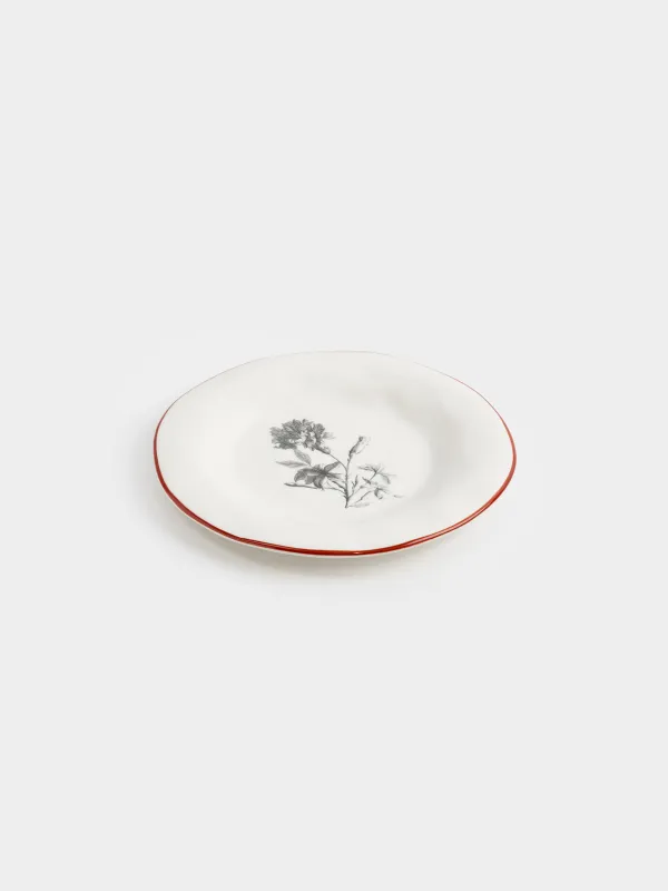 Тарелка закусочная, 23 см, керамика D, белая, Графичные цветы, Floria graphic, image-1