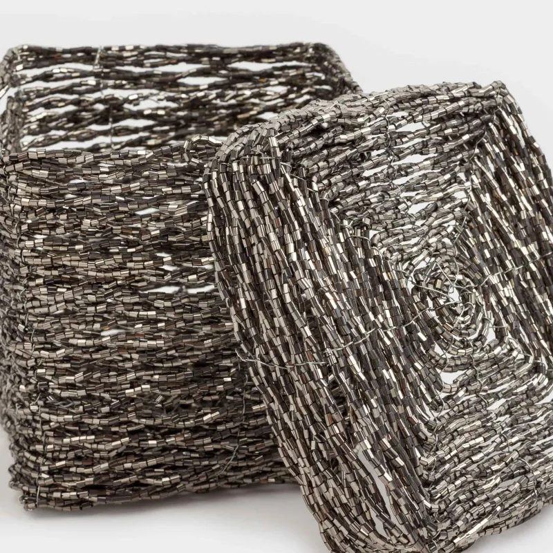 Шкатулка, 10 см, бисер, темно-серая, Shiny beads, image-5