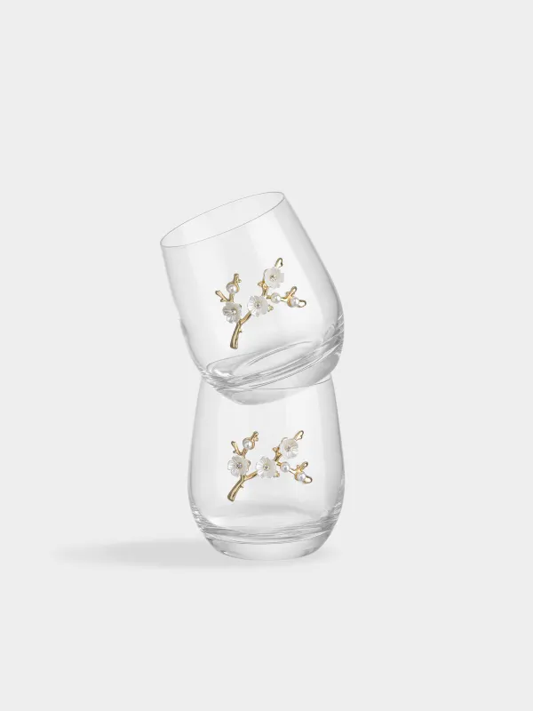 Стакан, 10 см, 340 мл, 2 шт, стекло/металл, Цветы, Lux elements, image-0