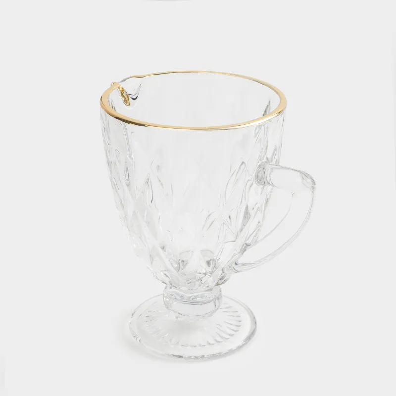 Набор для напитков, 4 перс, 5 пр, на подставке, стекло Р/металл, золотистый, Rhomb gold, image-5