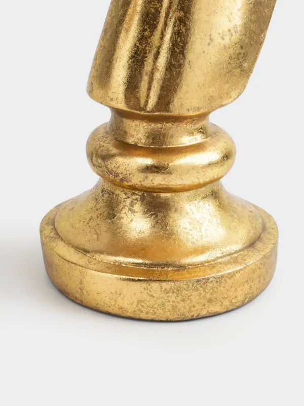 Блюдо декоративное, 26х27см, на ножке, сталь/полирезин, золотистое, Конь, Horse gold, image-2