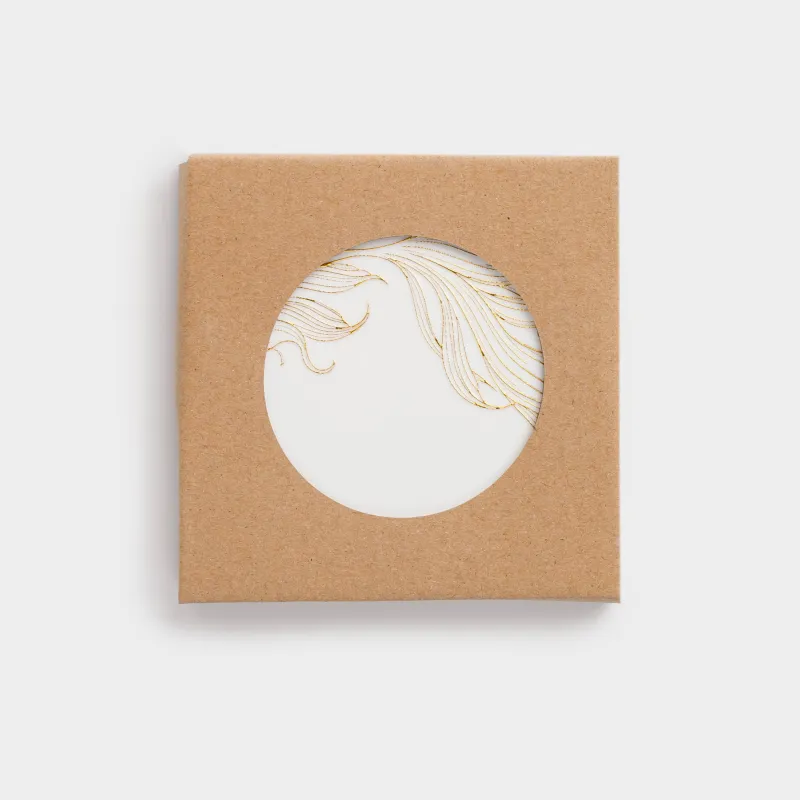 Подставка под кружку, 11 см, круглая, керамика/пробка, белая, Рыбка, Goldfish, image-4