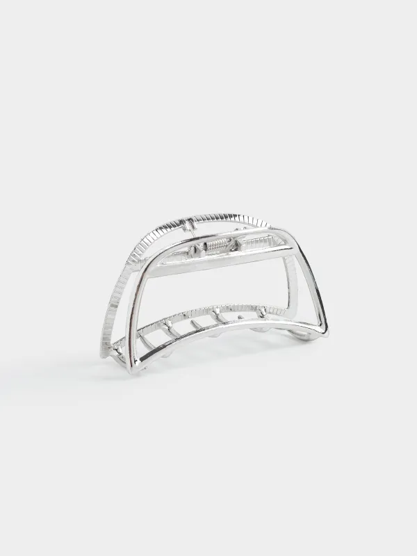 Заколка для волос, 7 см, металл, серебристая, Крабик, Fantastic, image-1