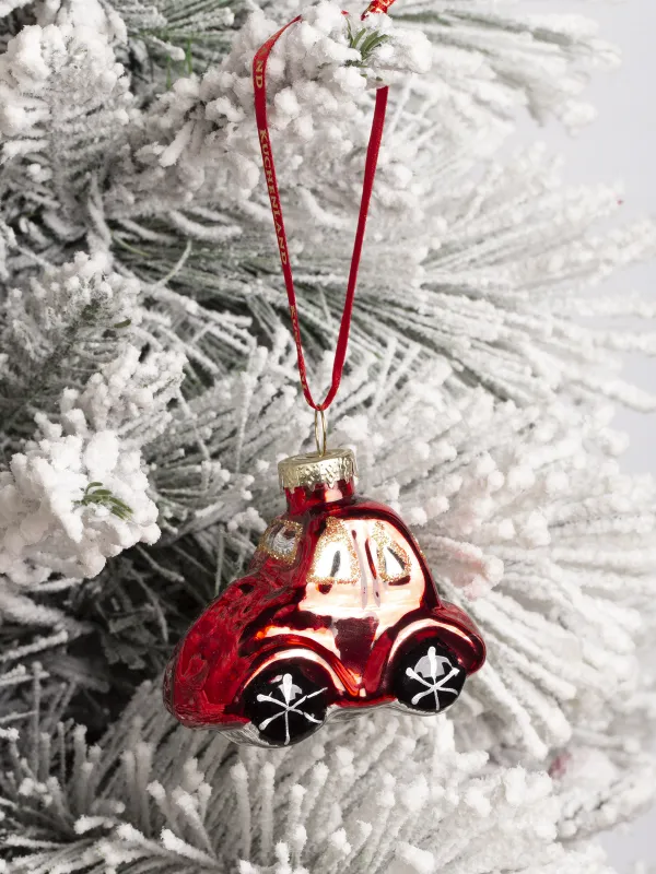 Игрушка елочная, 7х5 см, стекло, красная, Машина, Figure christmas, image-3