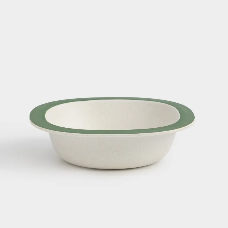 Тарелка суповая, детская, 14х4 см, бамбук, зеленая, Лошадка с елкой, Little horse