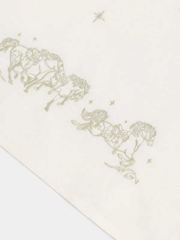 Полотенце кухонное, 40х60 см, 2 шт, хлопок, молочное/бежевое, Лошади и звезды, Stars horse, image-4