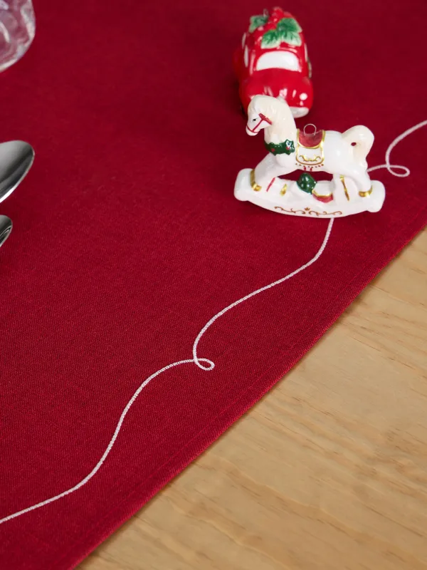 Дорожка настольная, 40х160 см, полиэстер, красная, Банты, Bow color, image-3