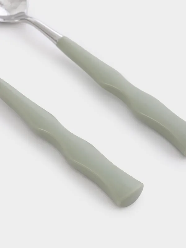 Ложка столовая, 2 шт, сталь/пластик, зеленая, Изгибы, Bangkok, image-2