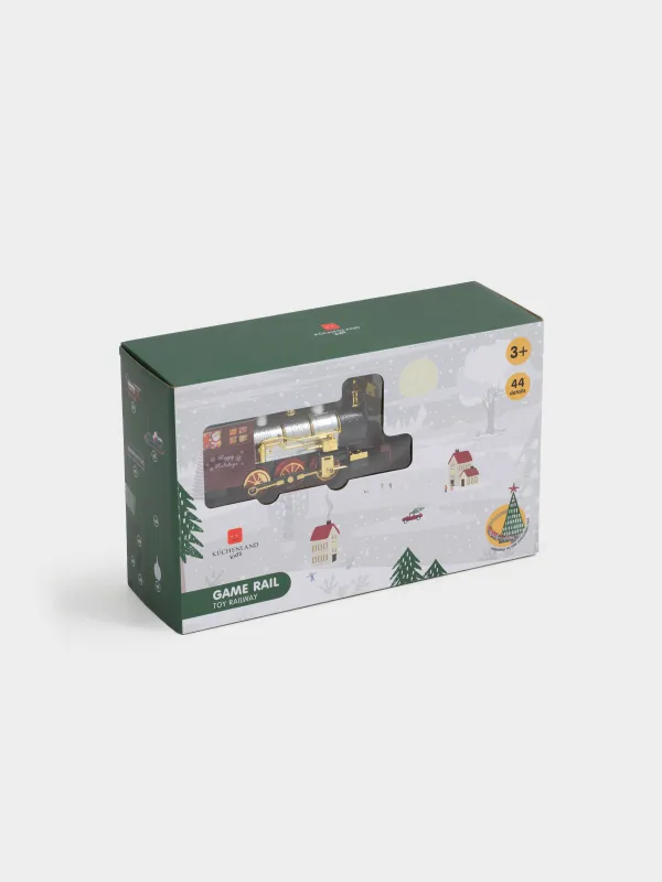 Железная дорога игрушечная, L, музыкальная, с подсветкой/дымом, на подставке, пластик, Game rail, image-8