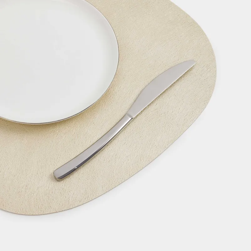 Салфетка под приборы, 37x45 см, двусторонняя, ПВХ, фигурная, серебристая/золотистая, Rock, image-7