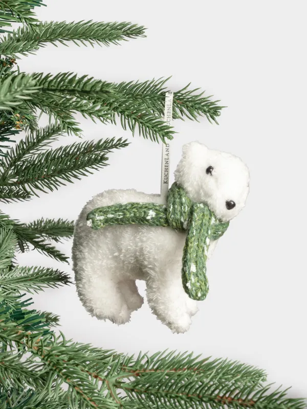Игрушка елочная, 12 см, мягкая, полиэстер, Белый медведь, Figure cute, image-2