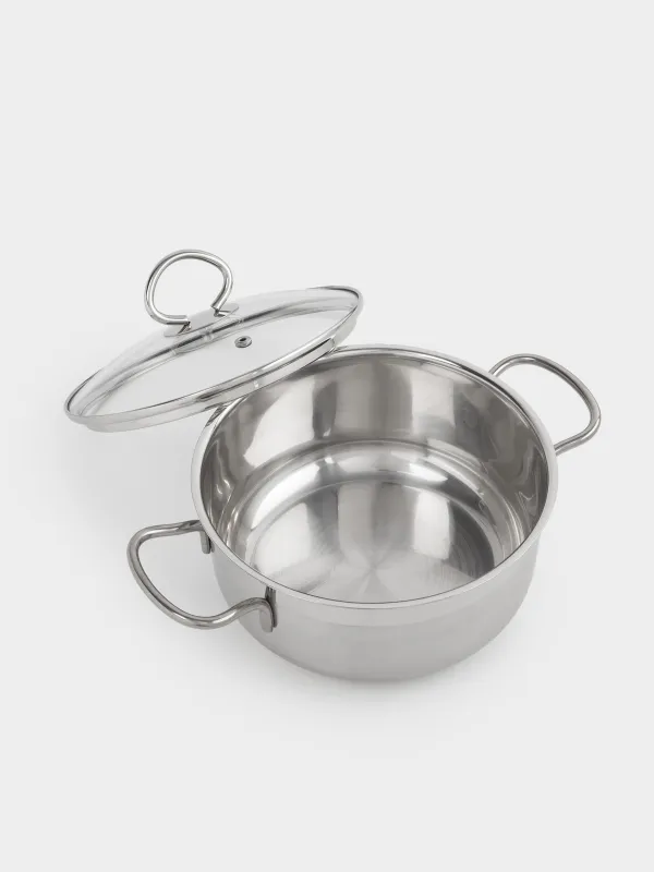 Набор посуды, 3 пр, сталь/стекло, Egoist lite, image-1