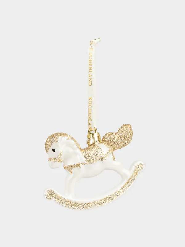 Набор елочных игрушек, 8 см, 2 шт, пластик, шампань/серебристый, Лошадка, Figure sparkle, image-2