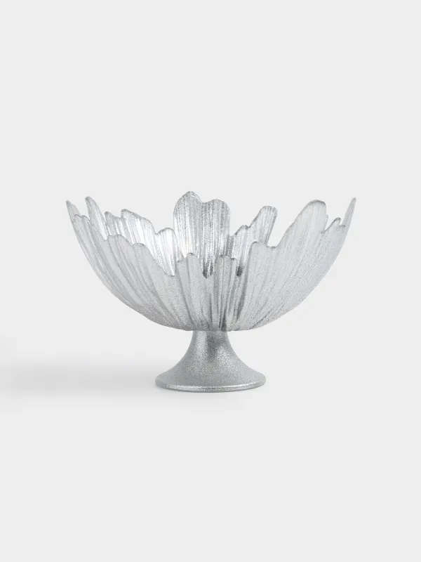 Ваза для фруктов, 26х17 см, на ножке, стекло Р, серебристо-серый градиент, Verge gradient, image-0