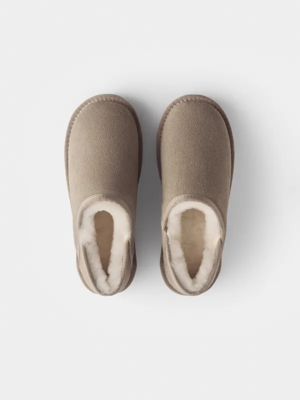 Угги короткие из замши и подкладкой из шерсти, Suede, image-1