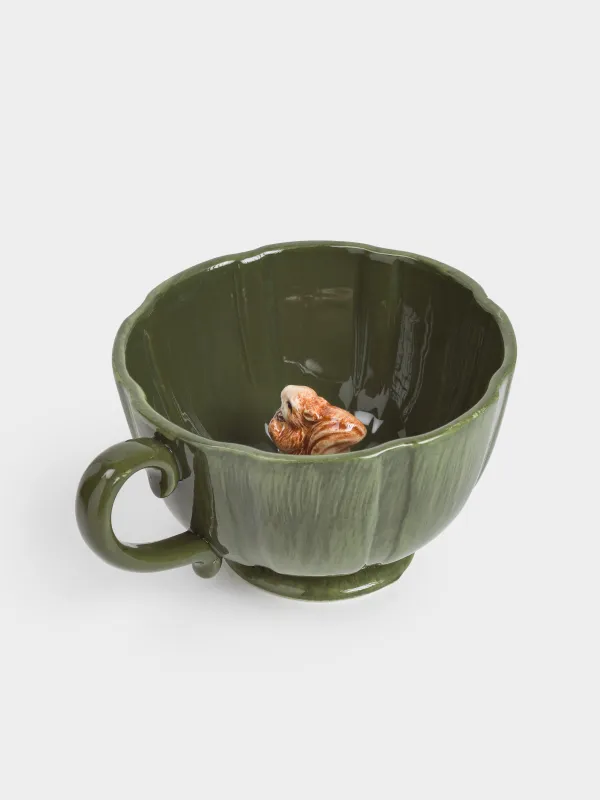 Кружка, 450 мл, керамика, зеленая, Белка внутри, Forest symphony, image-3