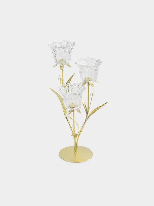 Подсвечник, 47 см, для чайных свечей, Цветы, Fantastic flowers, image-0
