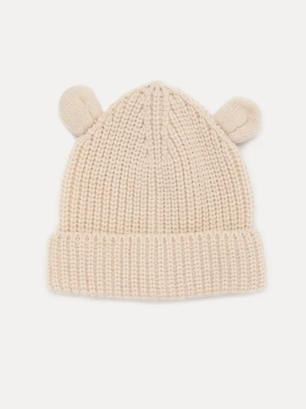 Шапка детская, единый размер, акрил, бежевая, Ушки, Warm kids, image-0
