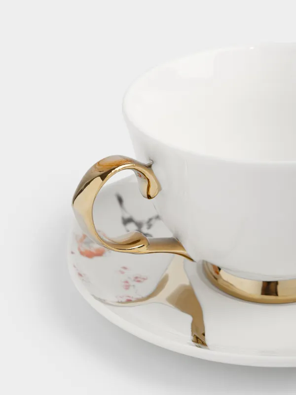 Пара чайная, 1 перс, 2 пр, 220 мл, фарфор N, бело-золотистая, Кинцуги, Revival, image-2