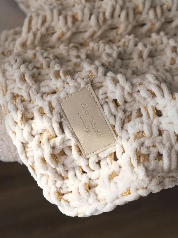 Плед, 127x152 см, вязаный, полиэстер, слоновая кость, Node, image-2