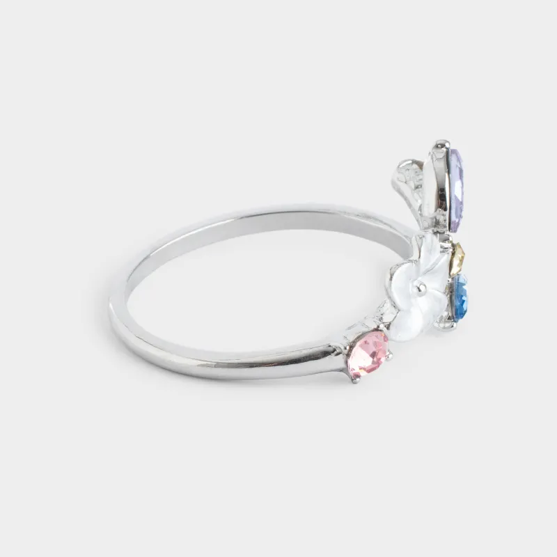 Кольцо для салфеток, 4 см, металл, серебристое, Цветок и листья, Breath spring, image-1