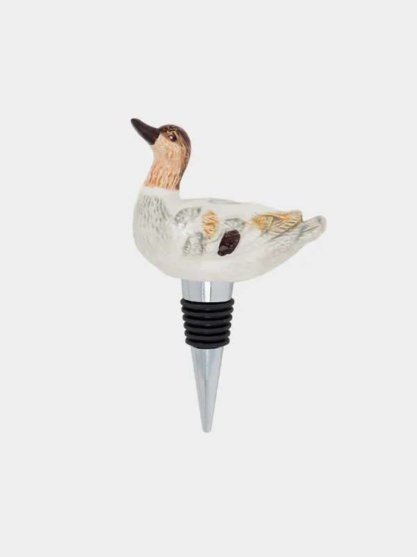 Пробка для винной бутылки, 12 см, металл/керамика D, Утенок, Duck, image-0