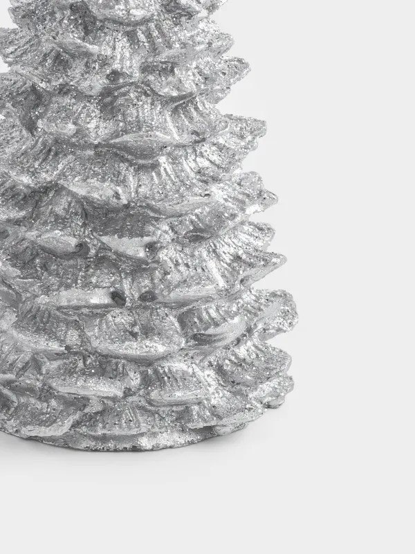 Свеча, 5x9 см, серебристая, Fir candle, image-2