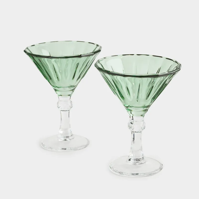 Бокал для мартини, 200 мл, 2 шт, стекло Р, зеленый, Bisanzio, image-0