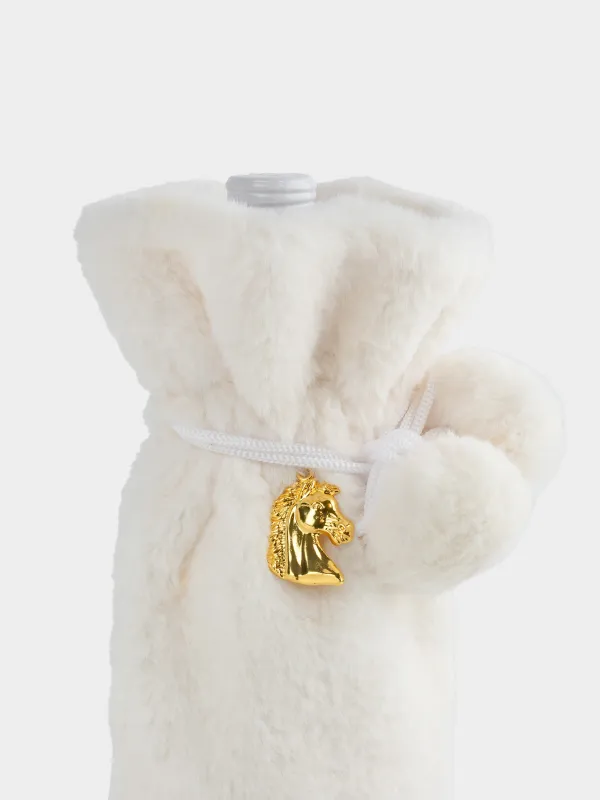 Чехол для бутылки, 32 см, декоративный, искусственный мех/металл, бежевый, Конь, Christmas bar, image-5