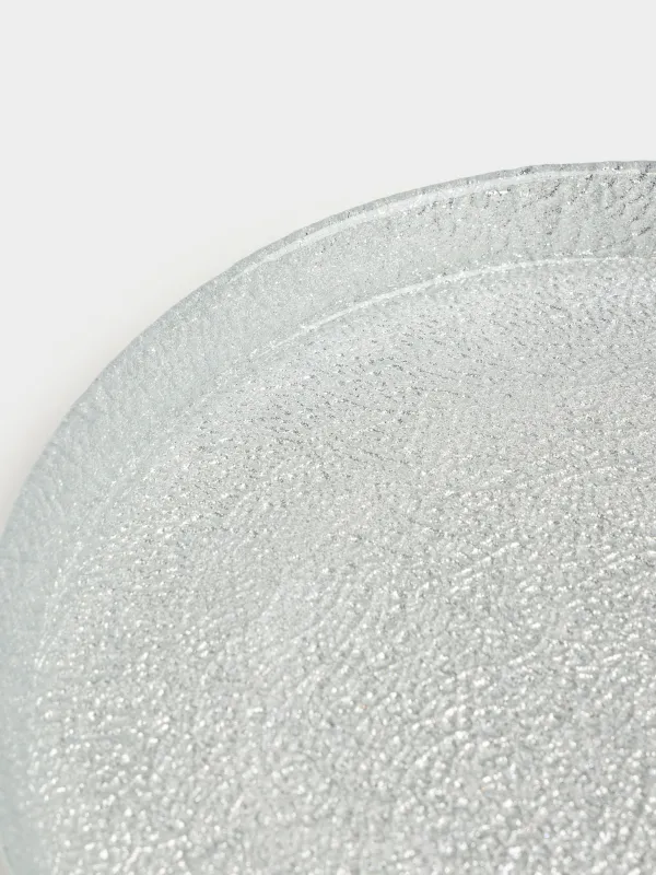 Тарелка закусочная, 21 см, стекло Р, серебристая, Cracle, image-4