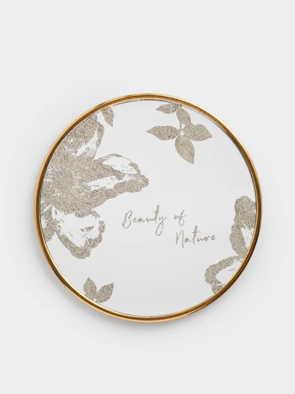 Подставка под стакан, 10 см, 2 шт, пластик/акрил, круглая, Листья, Plastic print, image-1