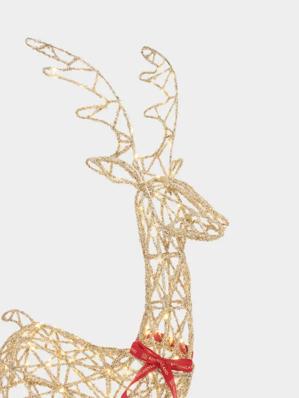 Статуэтка с подсветкой, 78х154 см, металл/пластик, золотистая, Олень, Deer sparks, image-2