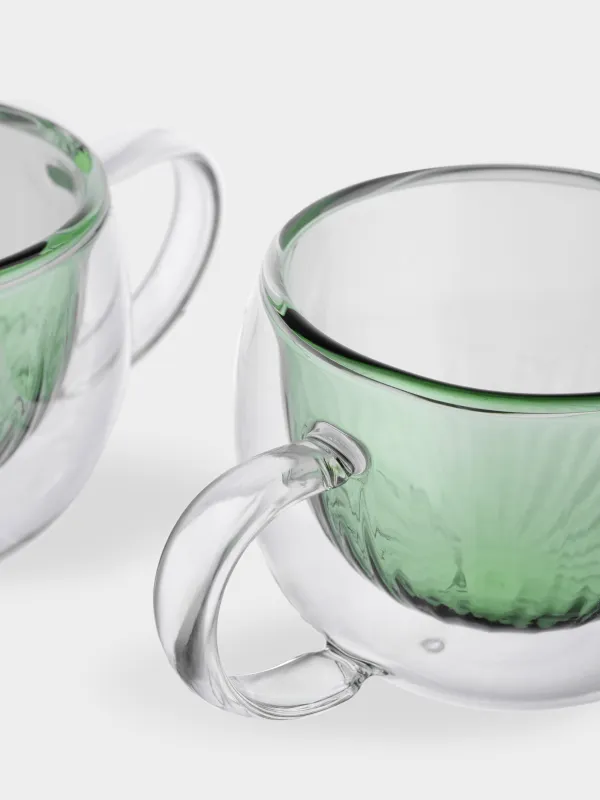 Кружка, 300 мл, 2 шт, стекло Б, зеленая, Air color, image-3