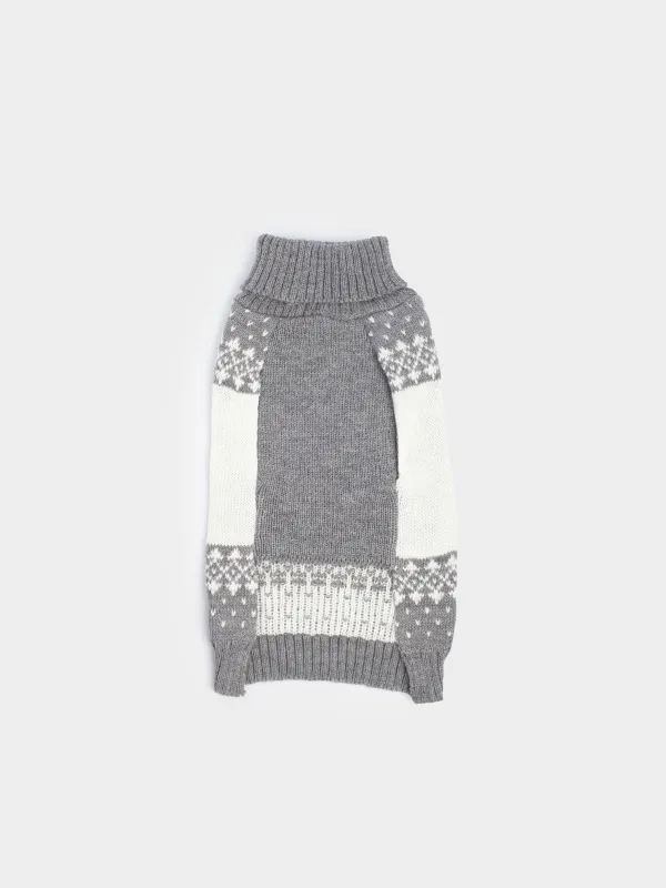 Свитер для животных, 25 см, р. XS, акрил, серо-белый, Олени, Fashion pet, image-0