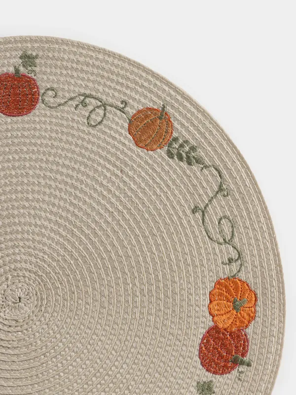 Салфетка под приборы, 38 см, Тыквы, Circle embroidery, image-2