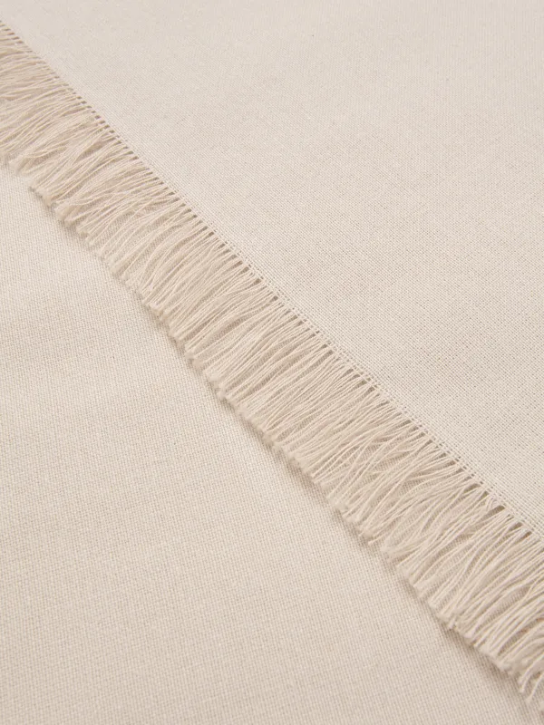 Дорожка настольная, 40х160 см, с бахромой, хлопок, бежевая, Framed, image-2