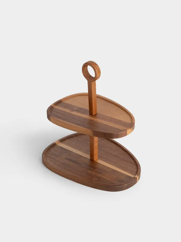 Подставка для пирожных, 26х18/24 см, 2 яруса, дерево, Noble tree, image-4