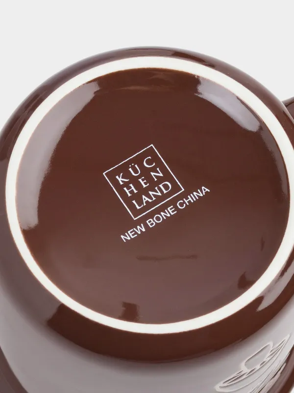 Кружка, 370 мл, фарфор N, коричневая, Гриб, Colors autumn, image-3