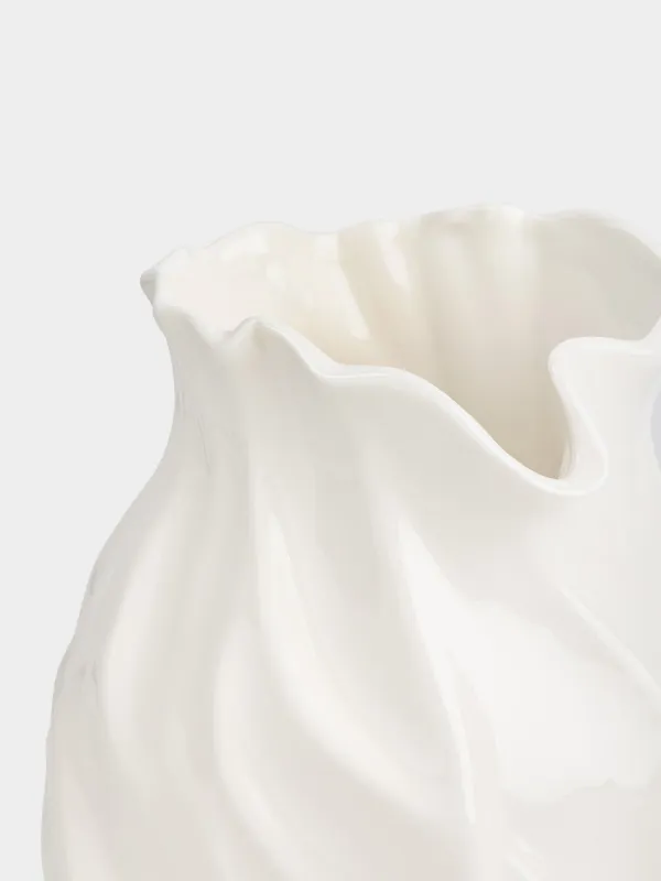 Ваза для цветов, 22 см, фарфор P, молочная, Мятый эффект, Crumple, image-1