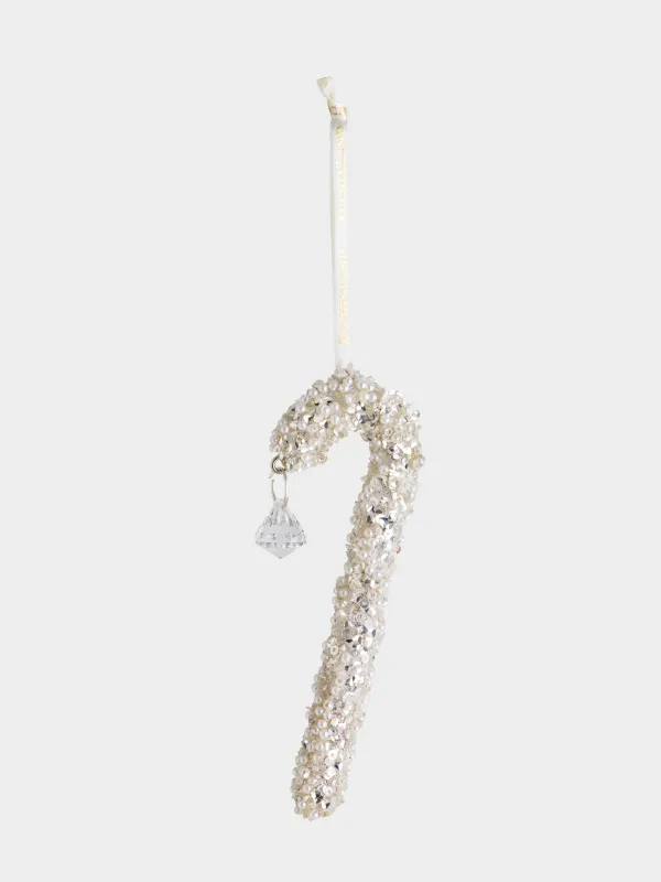 Игрушка елочная, 12 см, пенопласт/пластик, шампань, Трость с колокольчиком, Figure sparkle, image-1