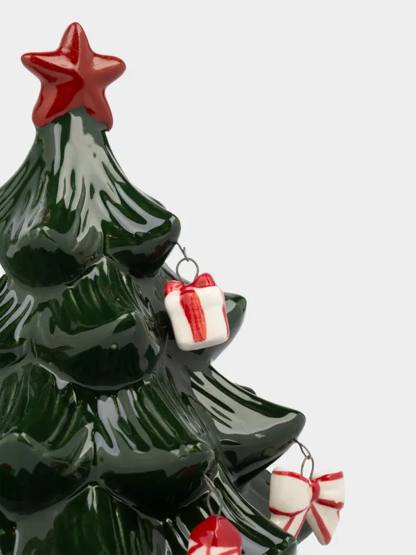 Статуэтка, 16 см, с подвесками, фарфор P, зеленая, Елка с игрушками, Christmas style, image-3