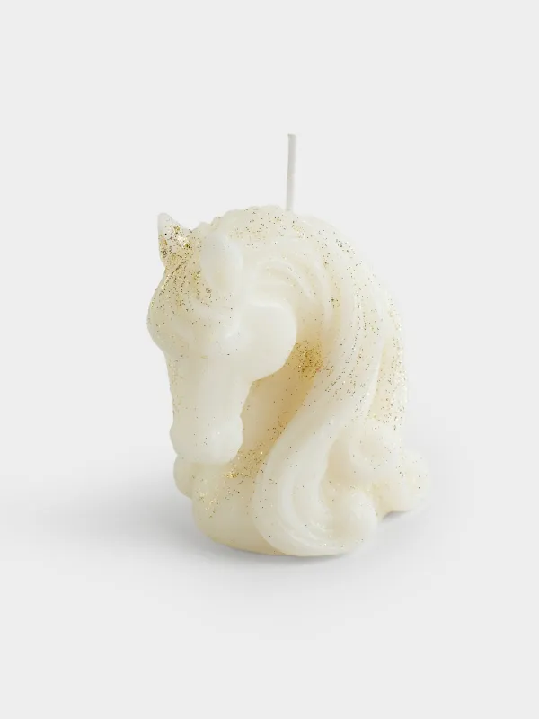 Свеча, 7x10 см, с блестками, Лошадь, Horse gold, image-1