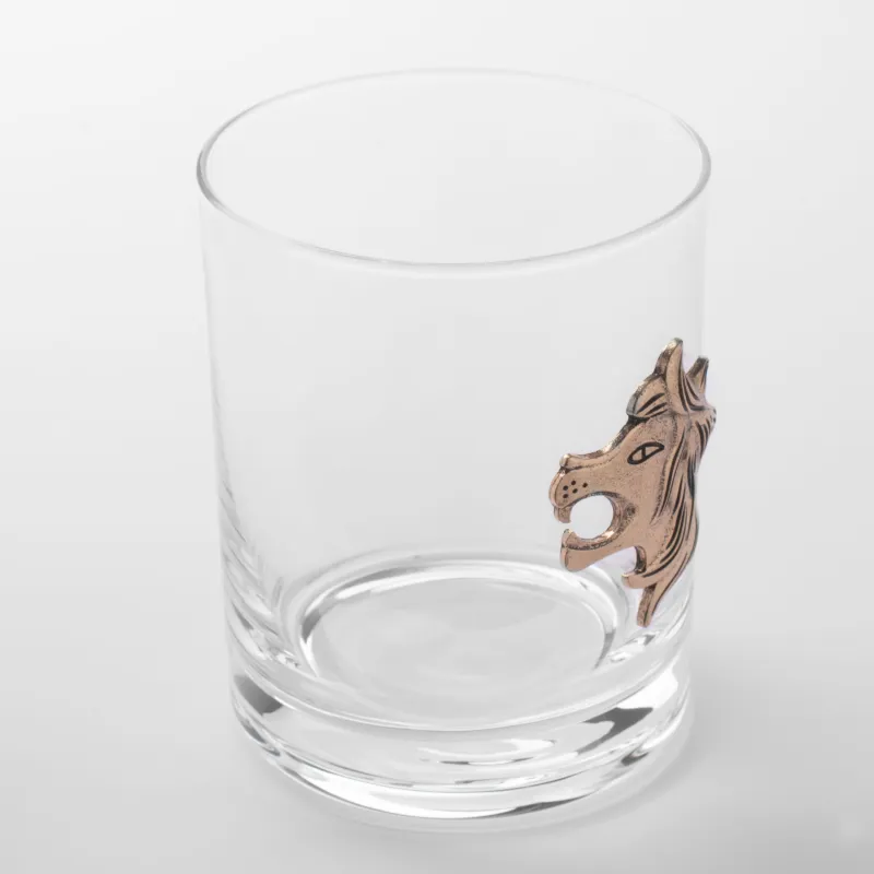 Стакан для виски, 10 см, 340 мл, стекло/металл, золотистый, Лев, Zodiac, image-3