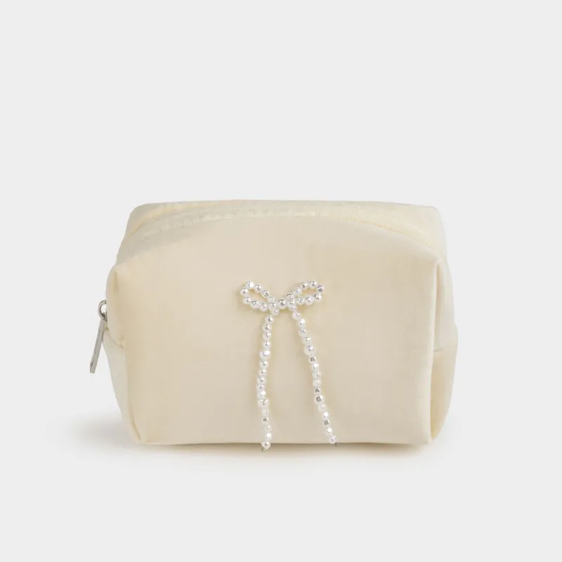 Косметичка, 15x10 см, Жемчужный бантик, Beauty bow