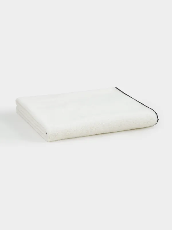 Полотенце, 70х140 см, хлопок, бежевое, Черный кант, Frotte cotton, image-0